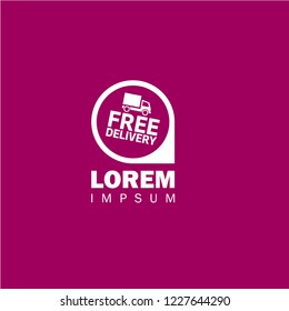 free delivery icon and map pin. logo concept. Designed for your web site design, logo, app, UI