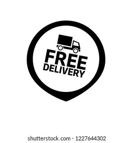 free delivery icon and map pin. logo concept. Designed for your web site design, logo, app, UI