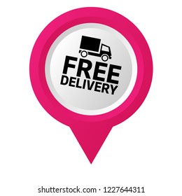 free delivery icon and map pin. logo concept. Designed for your web site design, logo, app, UI