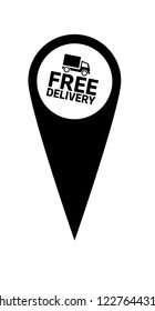free delivery icon and map pin. logo concept. Designed for your web site design, logo, app, UI