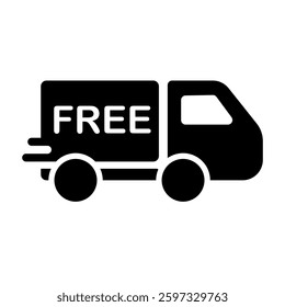 Free delivery icon on white background.