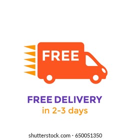 free delivery icon on white