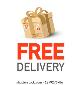 Free Delivery Icon with Parcel