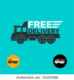 Free delivery icon. Round the clock shipment concept. Design can be used as a poster, advertising, singboard. Vector element of graphic design