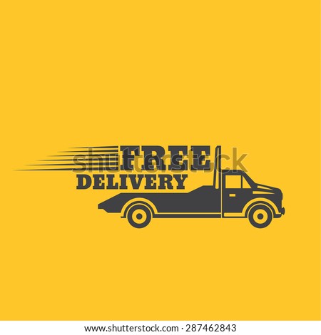 Free delivery icon. Round the clock shipment concept. Design can be used as a poster, advertising, singboard. Vector element of graphic design