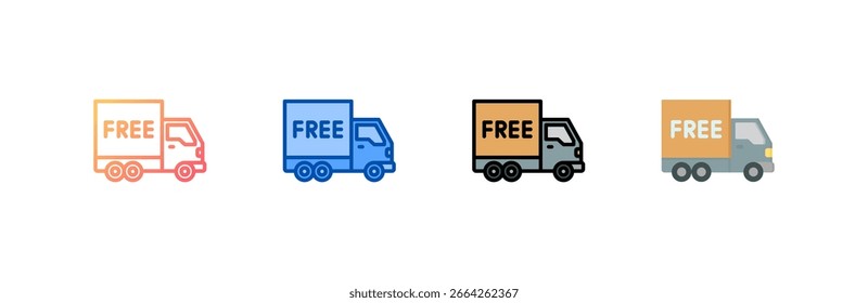 Free Delivery icon set multiple style collection