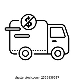 Free delivery icon. free delivery, shipping, transportation, cargo, online shopping, shop, truck, package, logistic. Vector icon illustration