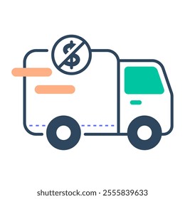 Free delivery icon. free delivery, shipping, transportation, cargo, online shopping, shop, truck, package, logistic. Vector icon illustration