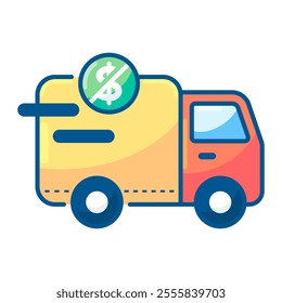 Free delivery icon. free delivery, shipping, transportation, cargo, online shopping, shop, truck, package, logistic. Vector icon illustration