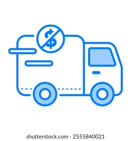 Free delivery icon. free delivery, shipping, transportation, cargo, online shopping, shop, truck, package, logistic. Vector icon illustration