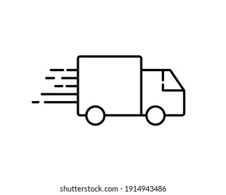 free delivery icon, shipping truck isolated on white background. vector illustration.