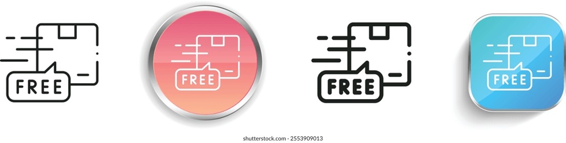 free delivery icon. Thin Linear, Regular and Button Style Design Isolated On White Background