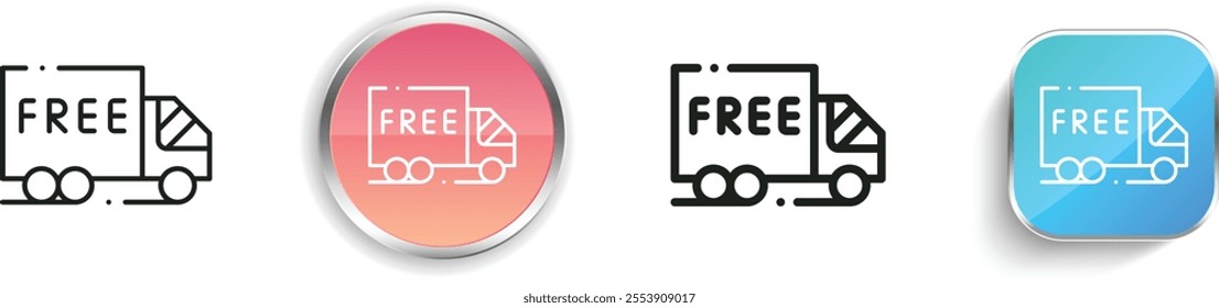 free delivery icon. Thin Linear, Regular and Button Style Design Isolated On White Background