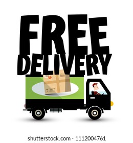 Free Delivery Icon Truck Van Car Stock Vector (Royalty Free) 1112004761 ...