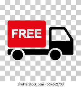 Free Delivery icon. Vector illustration style is flat iconic bicolor symbol, intensive red and black colors, transparent background. Designed for web and software interfaces.