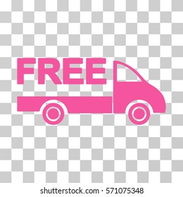 Free Delivery icon. Vector illustration style is flat iconic symbol, pink color, transparent background. Designed for web and software interfaces.