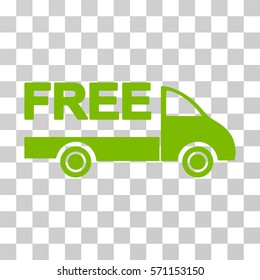 Free Delivery icon. Vector illustration style is flat iconic symbol, eco green color, transparent background. Designed for web and software interfaces.