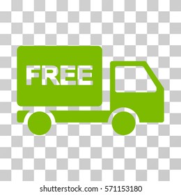Free Delivery icon. Vector illustration style is flat iconic symbol, eco green color, transparent background. Designed for web and software interfaces.