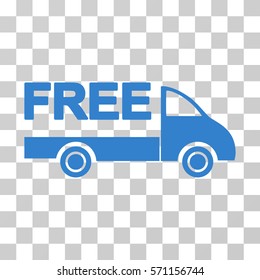 Free Delivery icon. Vector illustration style is flat iconic symbol, cobalt color, transparent background. Designed for web and software interfaces.