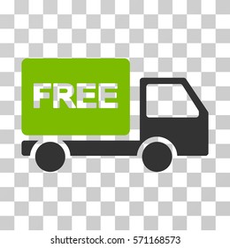 Free Delivery icon. Vector illustration style is flat iconic bicolor symbol, eco green and gray colors, transparent background. Designed for web and software interfaces.