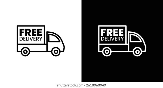 Free delivery icon Vector isolated outline drawing.