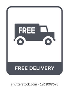 free delivery icon vector on white background, free delivery trendy filled icons from Delivery and logistic collection, free delivery simple element illustration