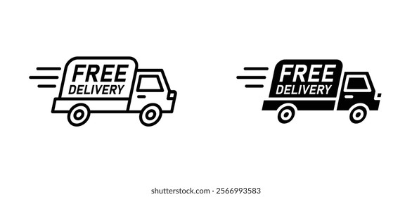 Free delivery icons in outline and fill. vector illustration for ui.