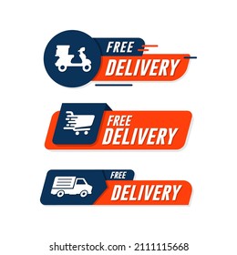Free delivery label design sale promotion collection
