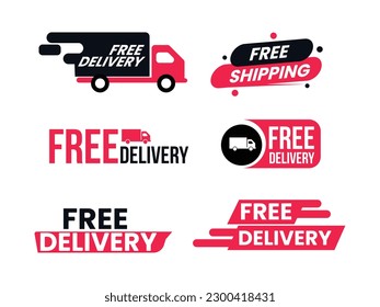 Free delivery label design sale promotion collection
