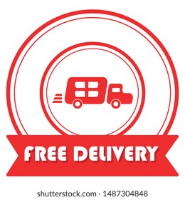 free delivery label design. vector illustration 