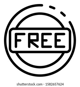 Free delivery label icon. Outline free delivery label vector icon for web design isolated on white background