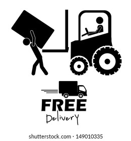 free delivery label over white background vector illustration 