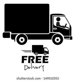 free delivery label over white background vector illustration 