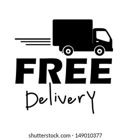 free delivery label over white background vector illustration 