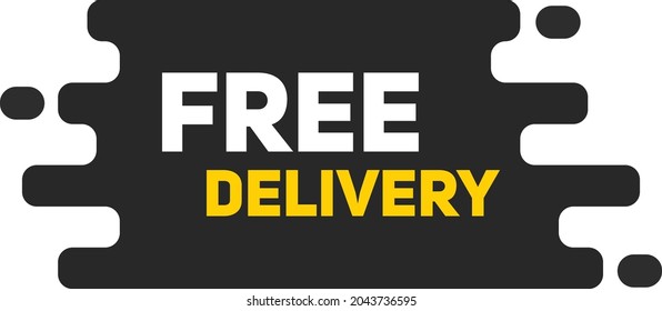 Free delivery label sign icon template
