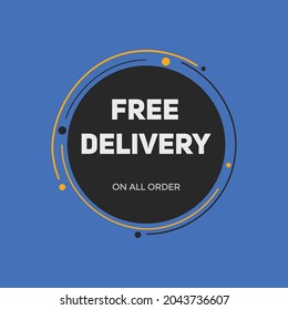 Free delivery label sign icon template
