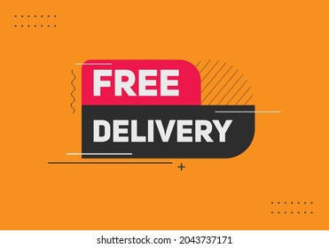 Free delivery label sign icon template
