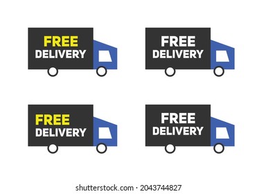 Free delivery label sign icon template