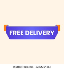 Free delivery label sign origami style banner