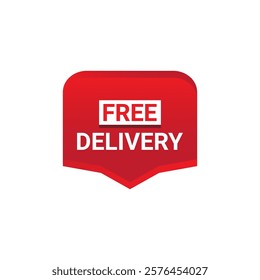 FREE DELIVERY Label, Sticker, Banner, tag, for advertising, promotion, retail, website, graphic design project, app design or online store. Vector design element.