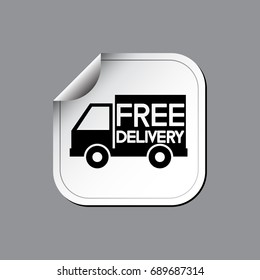 Free delivery label or sticker. Vector illustration