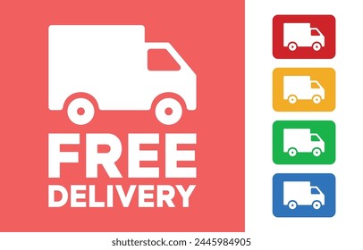 Free delivery label - İllüstrasyon vector