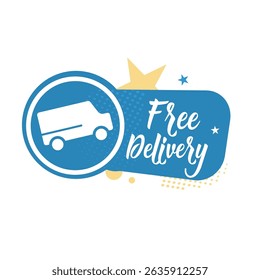 free delivery label - vector illustration	