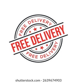Free Delivery Letter Rubber Stamp Vector Design Template