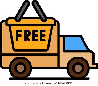 Free Delivery Line Filled Vector Icon Design