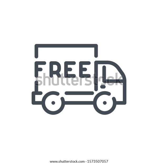 Free delivery line icon. Fast shipping vehicle\
vector outline sign.