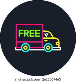Free Delivery Line Multi Colour Circle