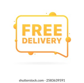 Free delivery message icon. Flat style. Vector icon.