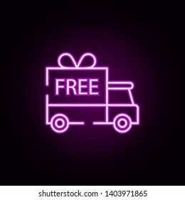 free delivery neon icon. Elements of cyber monday set. Simple icon for websites, web design, mobile app, info graphics