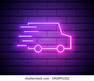 free delivery neon icon. Elements of cyber monday set. Simple icon for websites, web design, mobile app, info graphics.